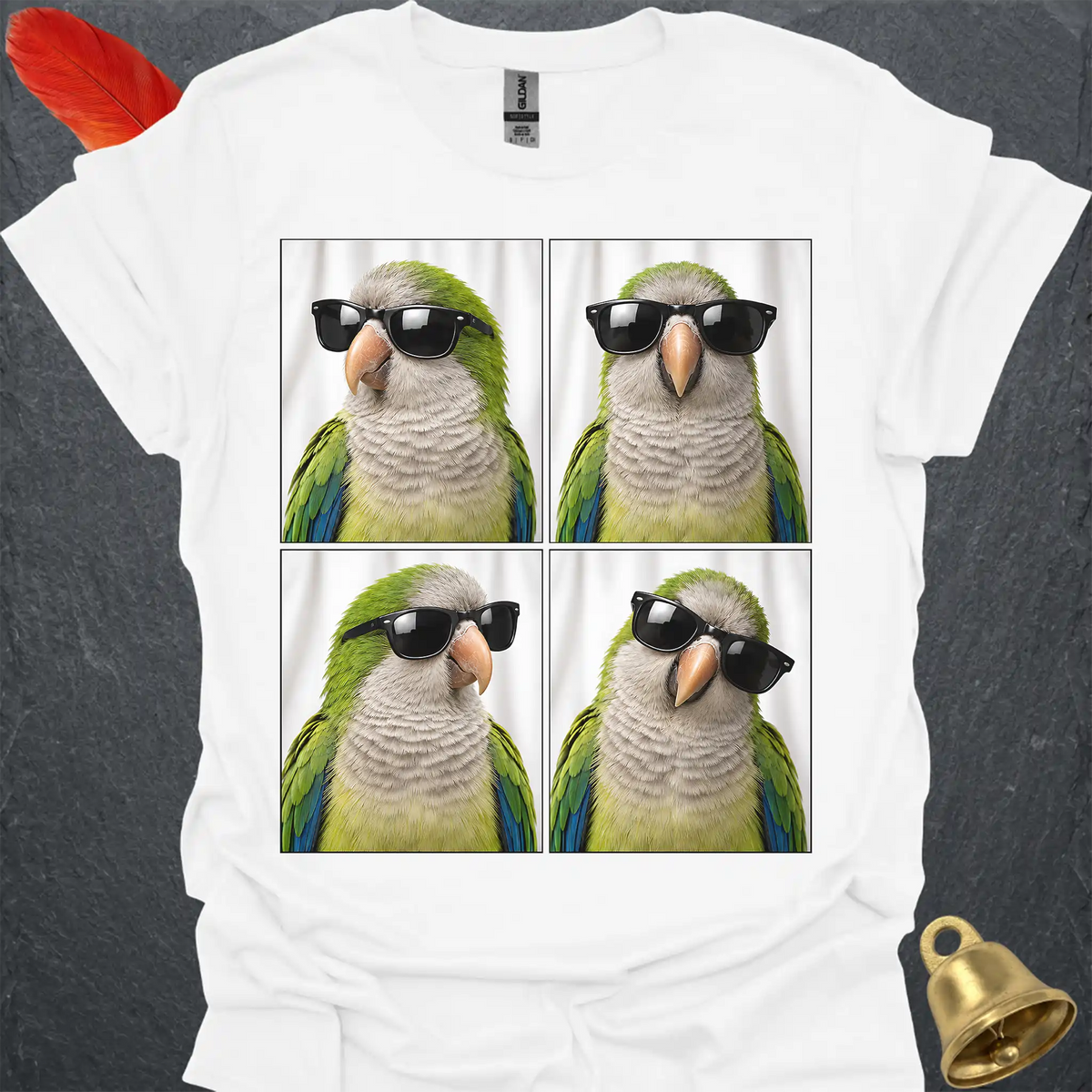Green Quaker Parrot Photobooth T-Shirt