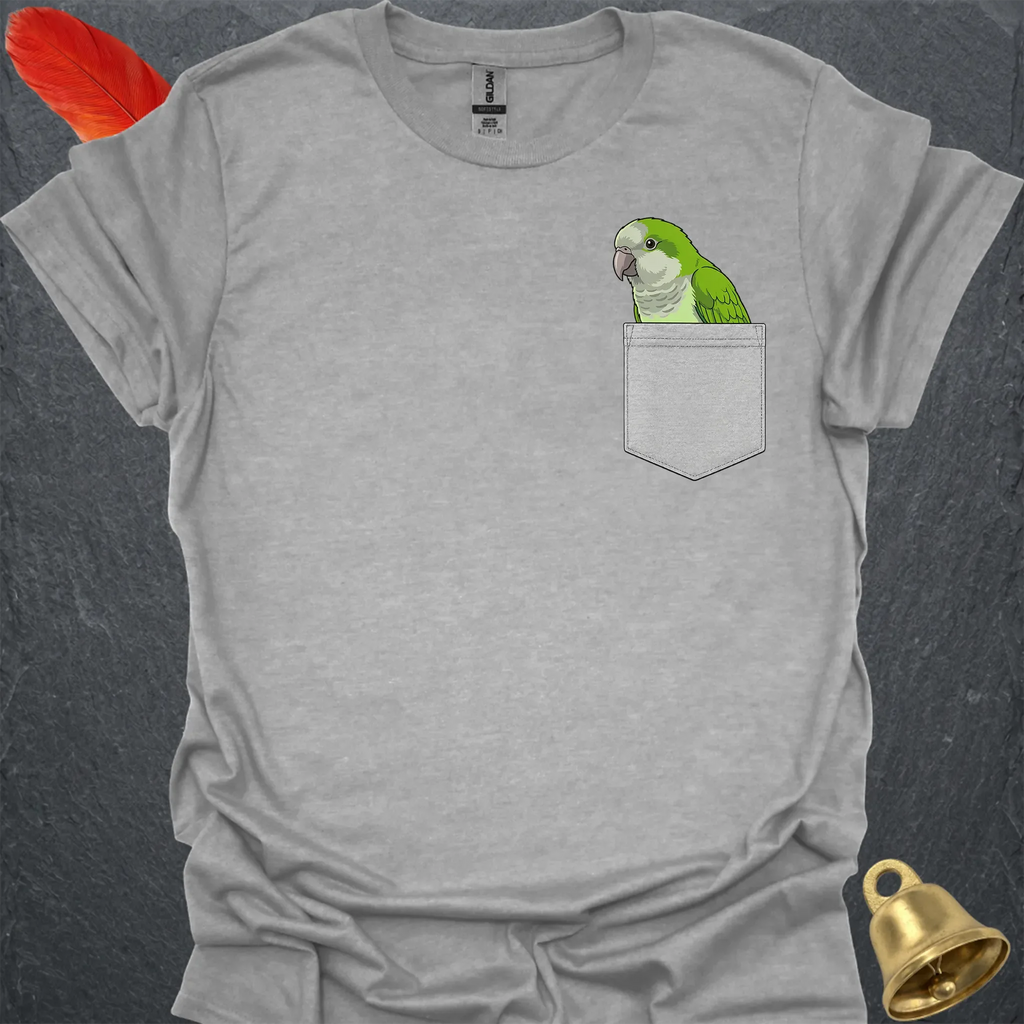 Green Quaker Parrot Pocket T-Shirt