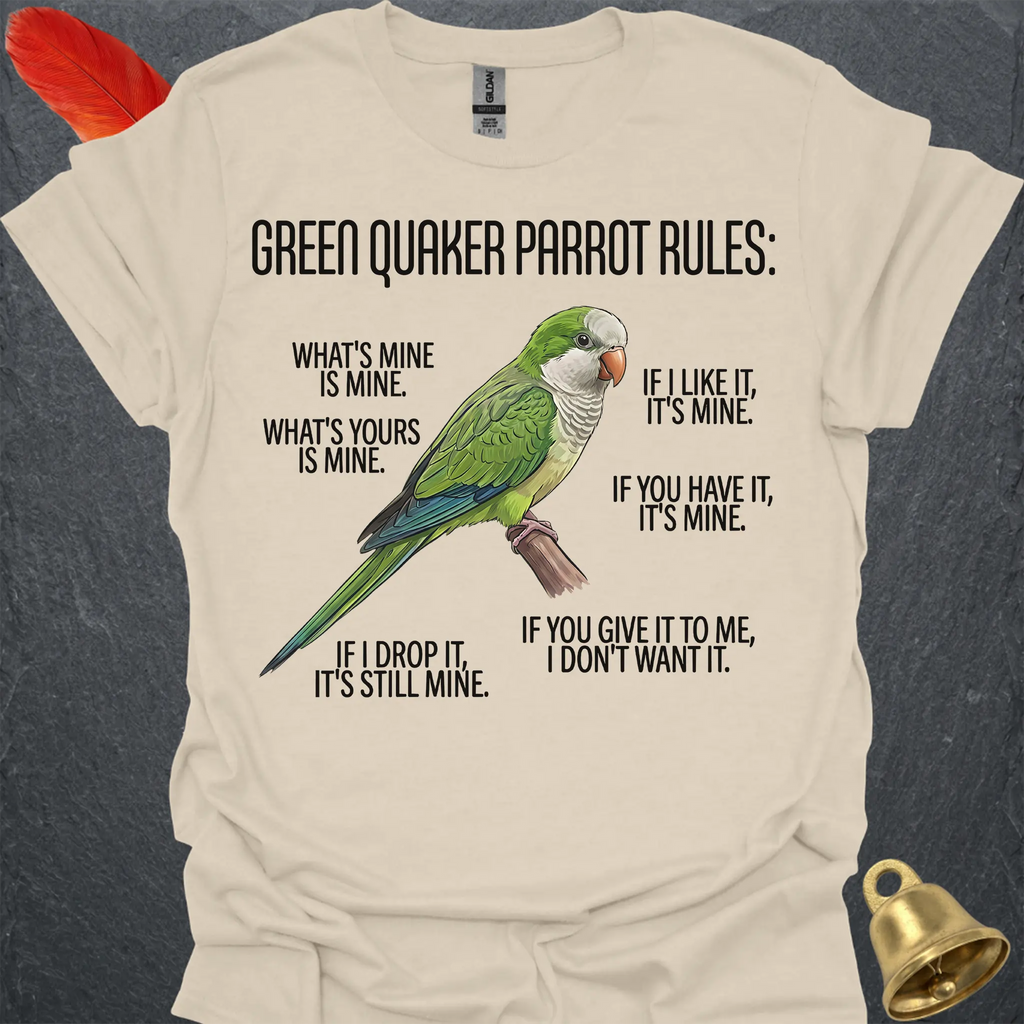 Green Quaker Parrot Rules T-Shirt