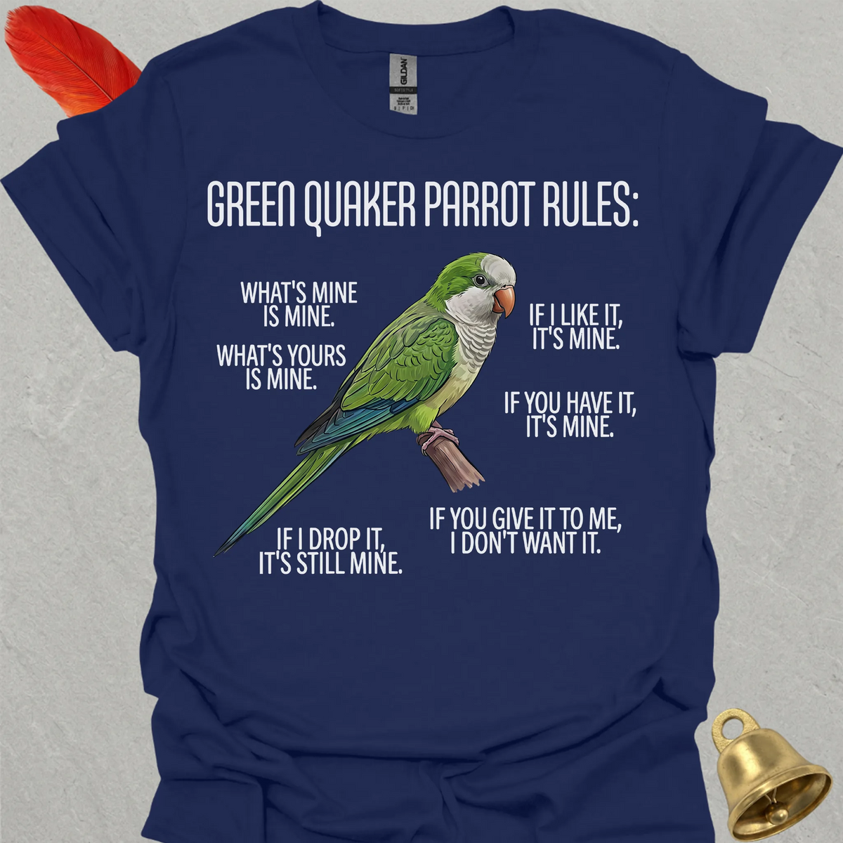 Green Quaker Parrot Rules T-Shirt