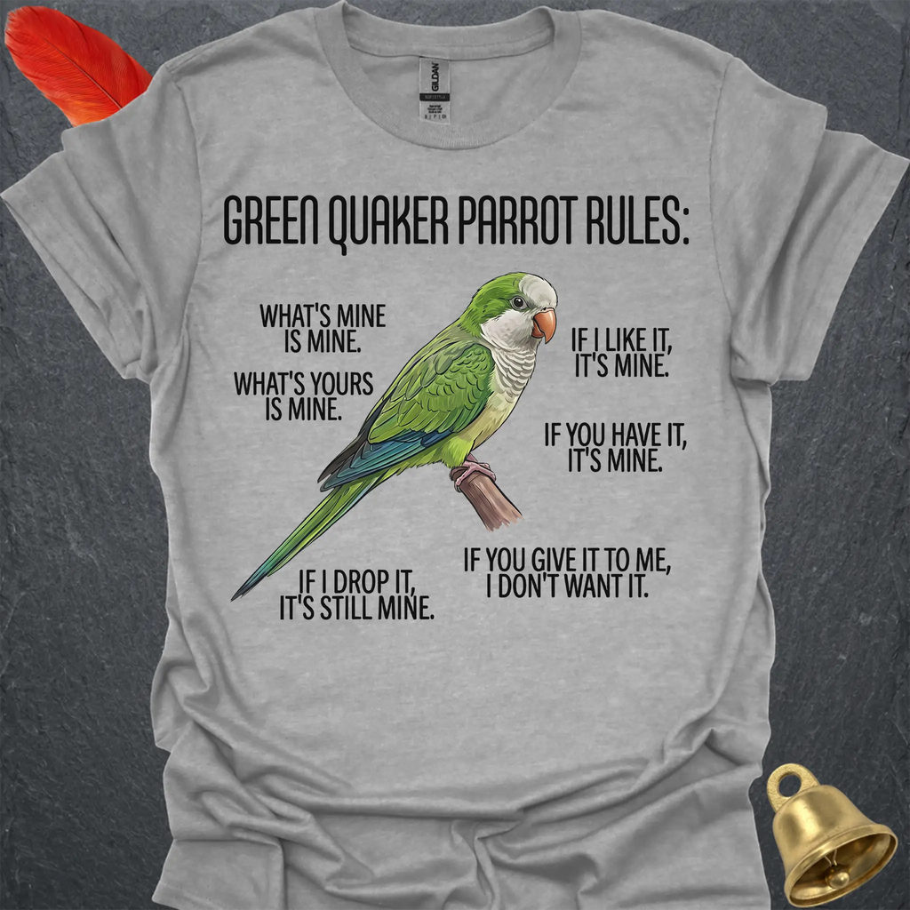 Green Quaker Parrot Rules T-Shirt
