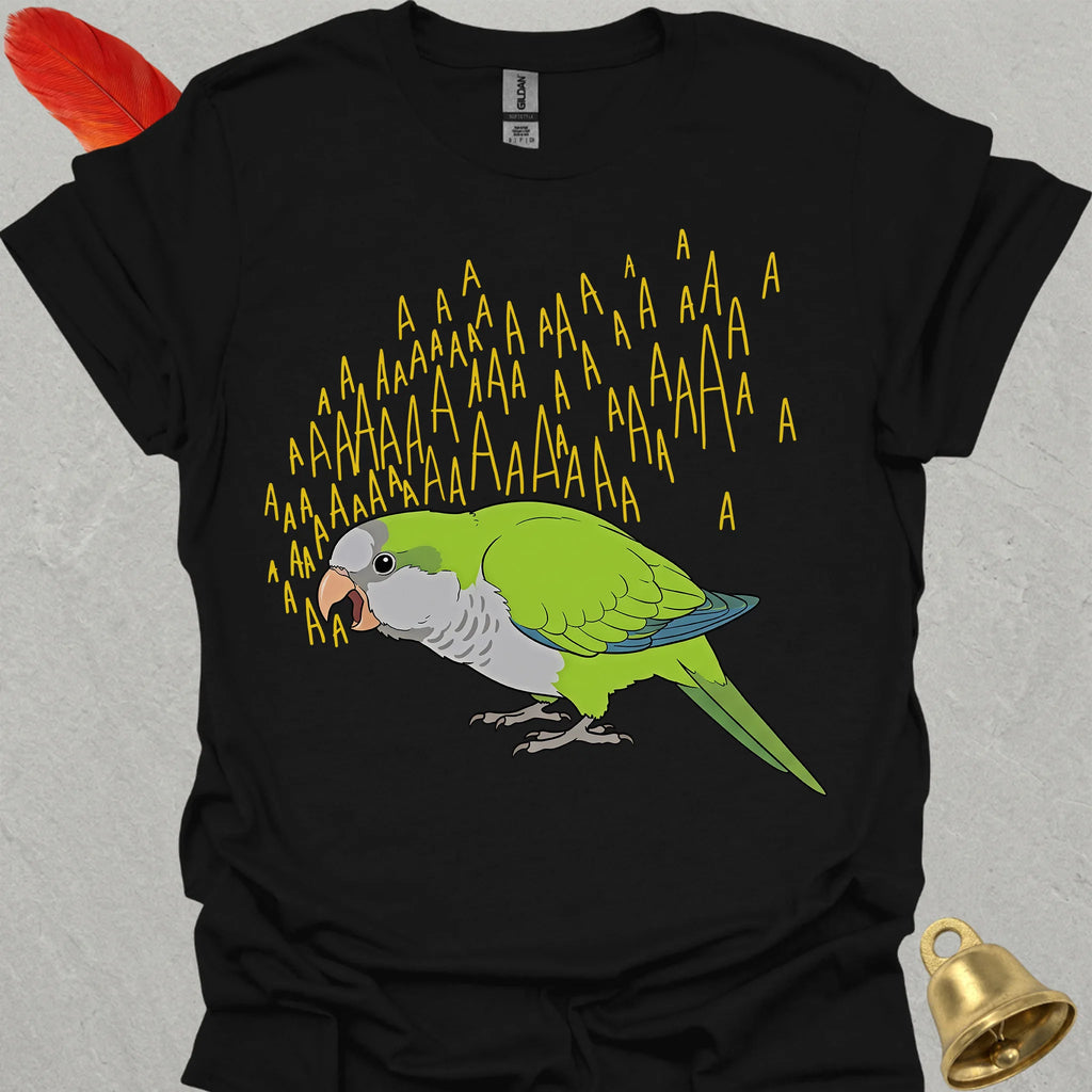 Green Quaker Parrot Scream T-Shirt
