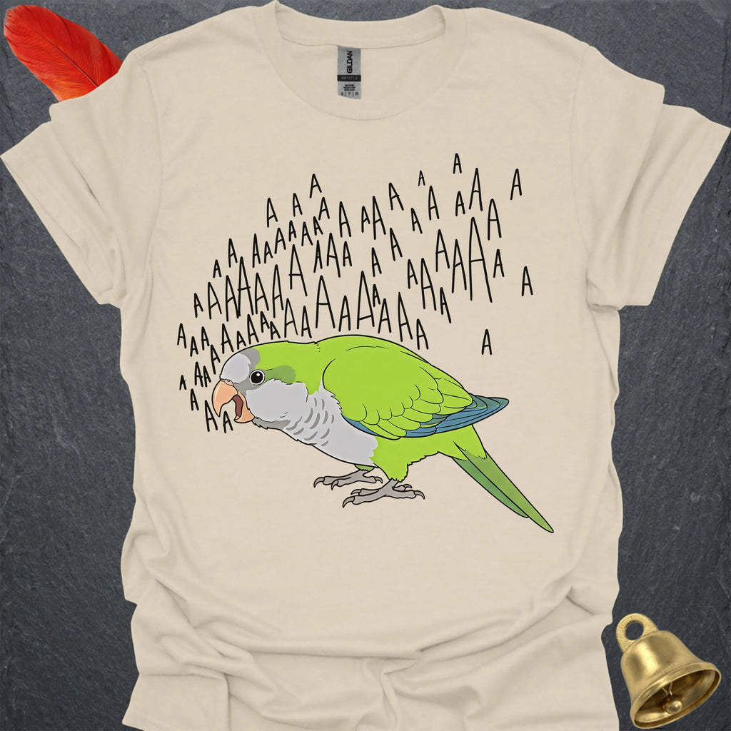 Green Quaker Parrot Scream T-Shirt