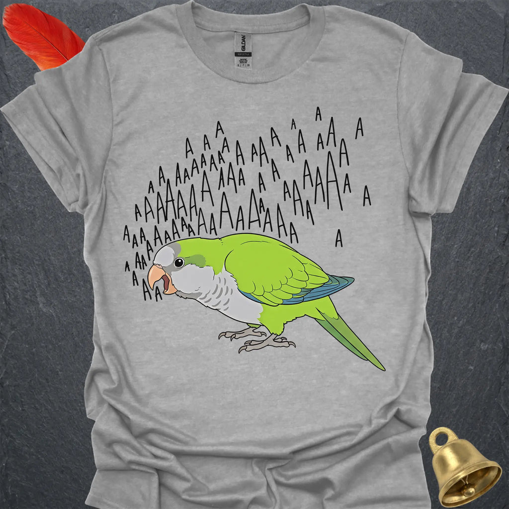 Green Quaker Parrot Scream T-Shirt
