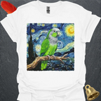 Green Quaker Parrot Starry Night T-Shirt