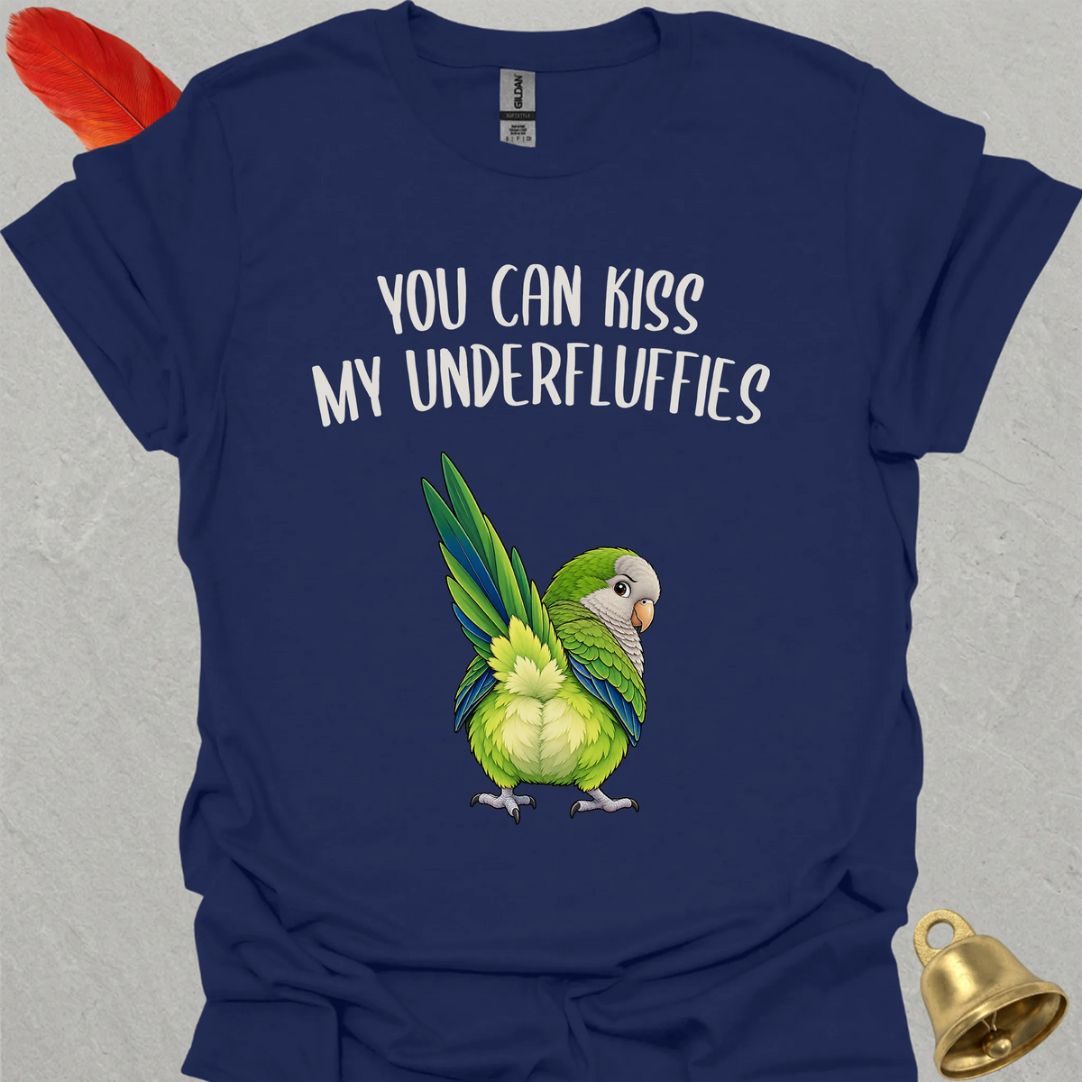 Green Quaker Parrot Underfluffies T-Shirt