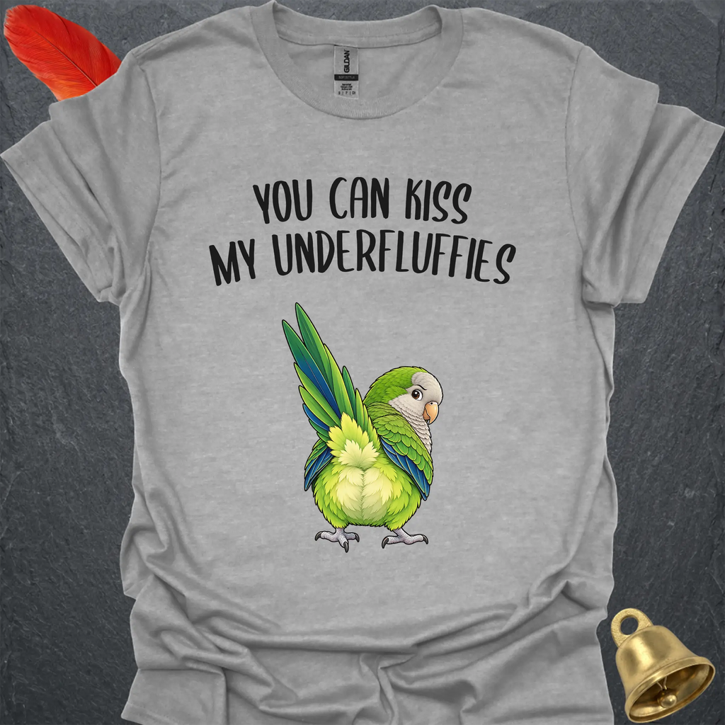 Green Quaker Parrot Underfluffies T-Shirt