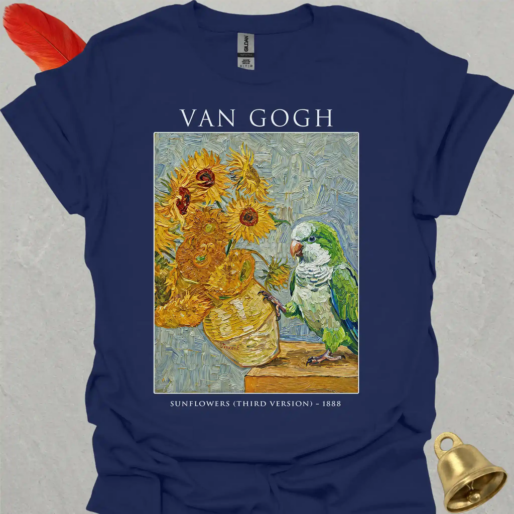 Green Quaker Parrot Van Gogh T-Shirt