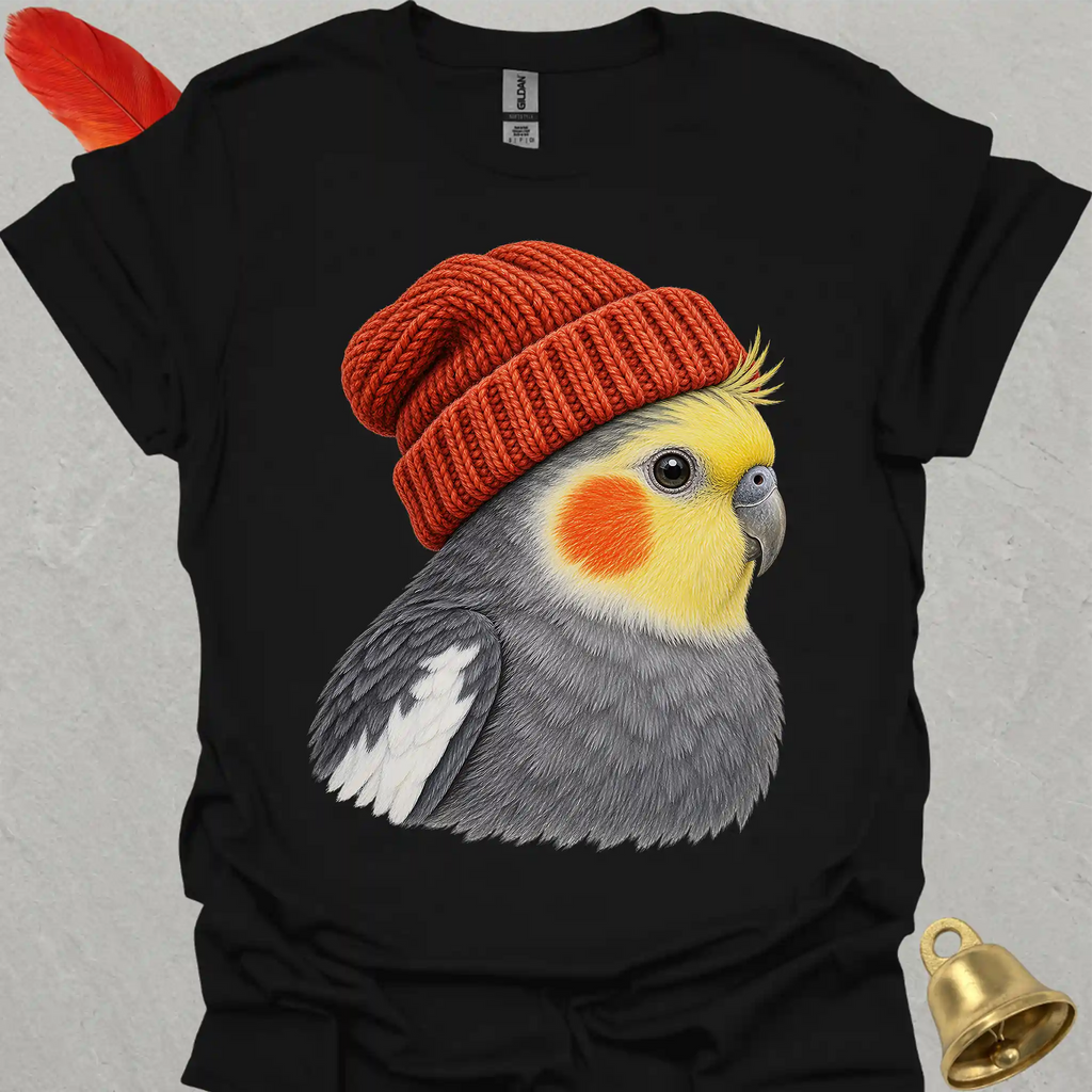 Grey Cockatiel Beanie T-Shirt