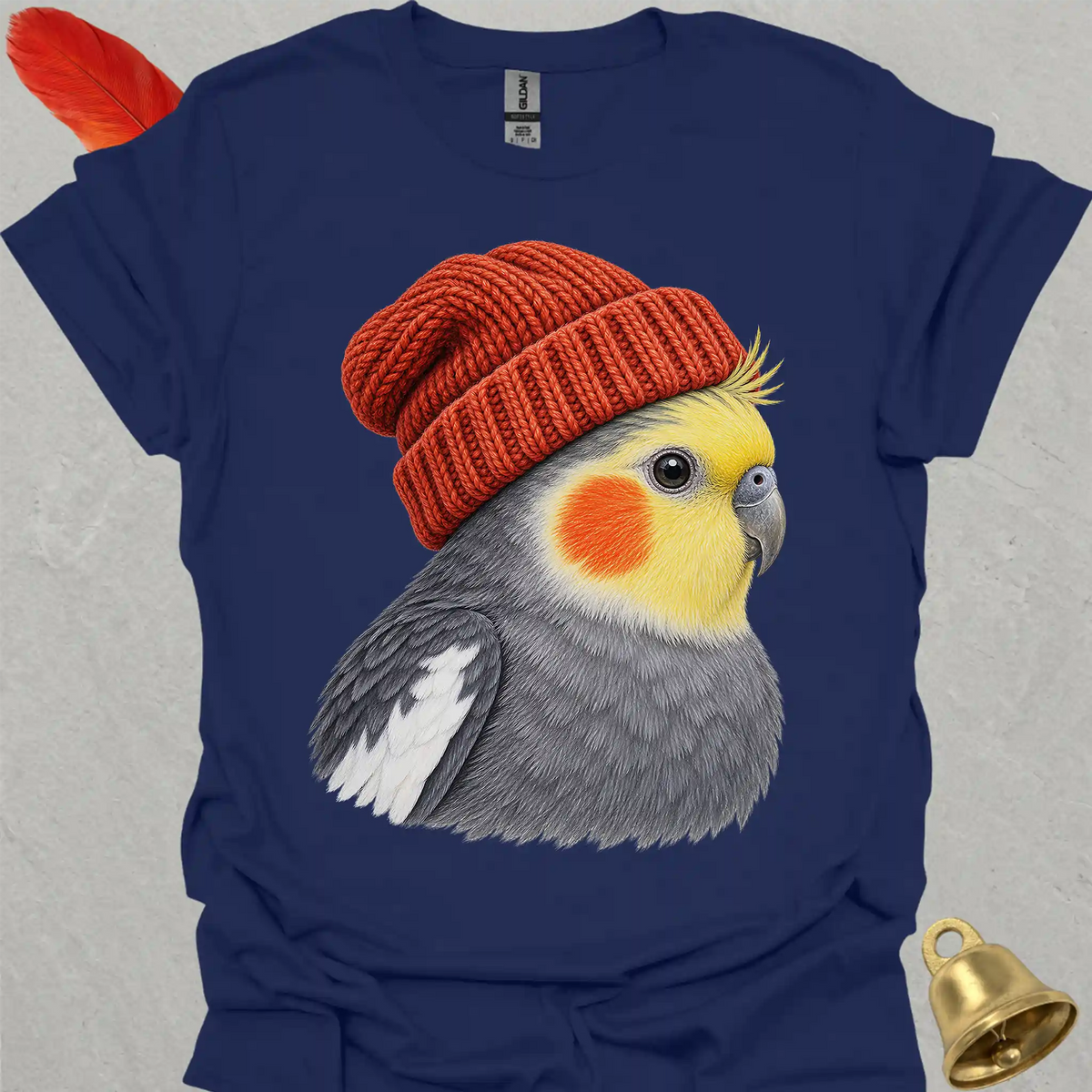Grey Cockatiel Beanie T-Shirt
