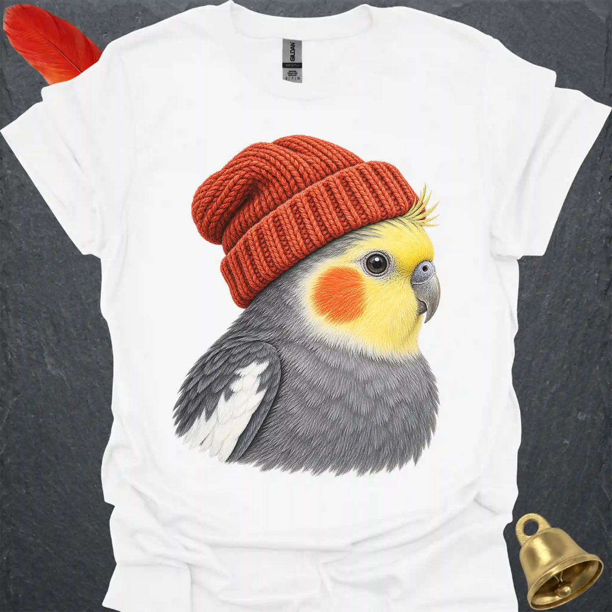 Grey Cockatiel Beanie T-Shirt