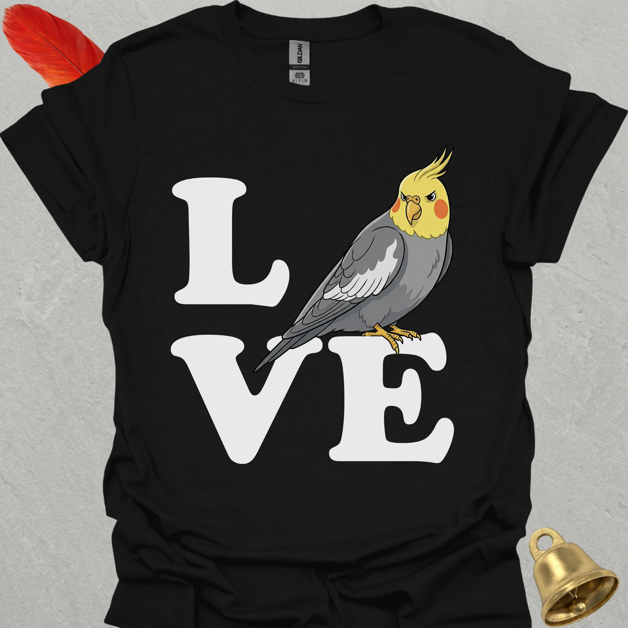 Grey Cockatiel Bird Love T-Shirt