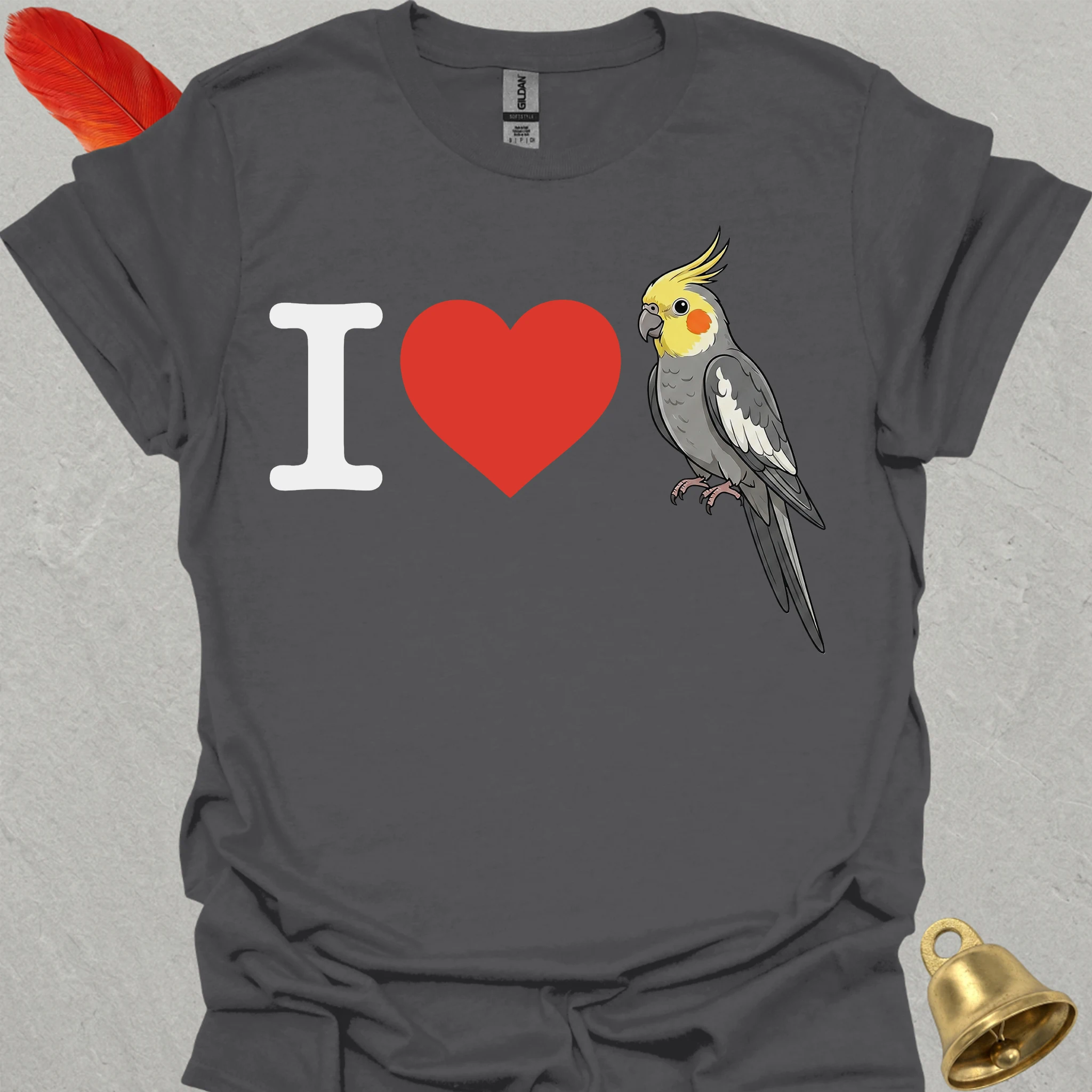 I Love Grey Cockatiel T-Shirt