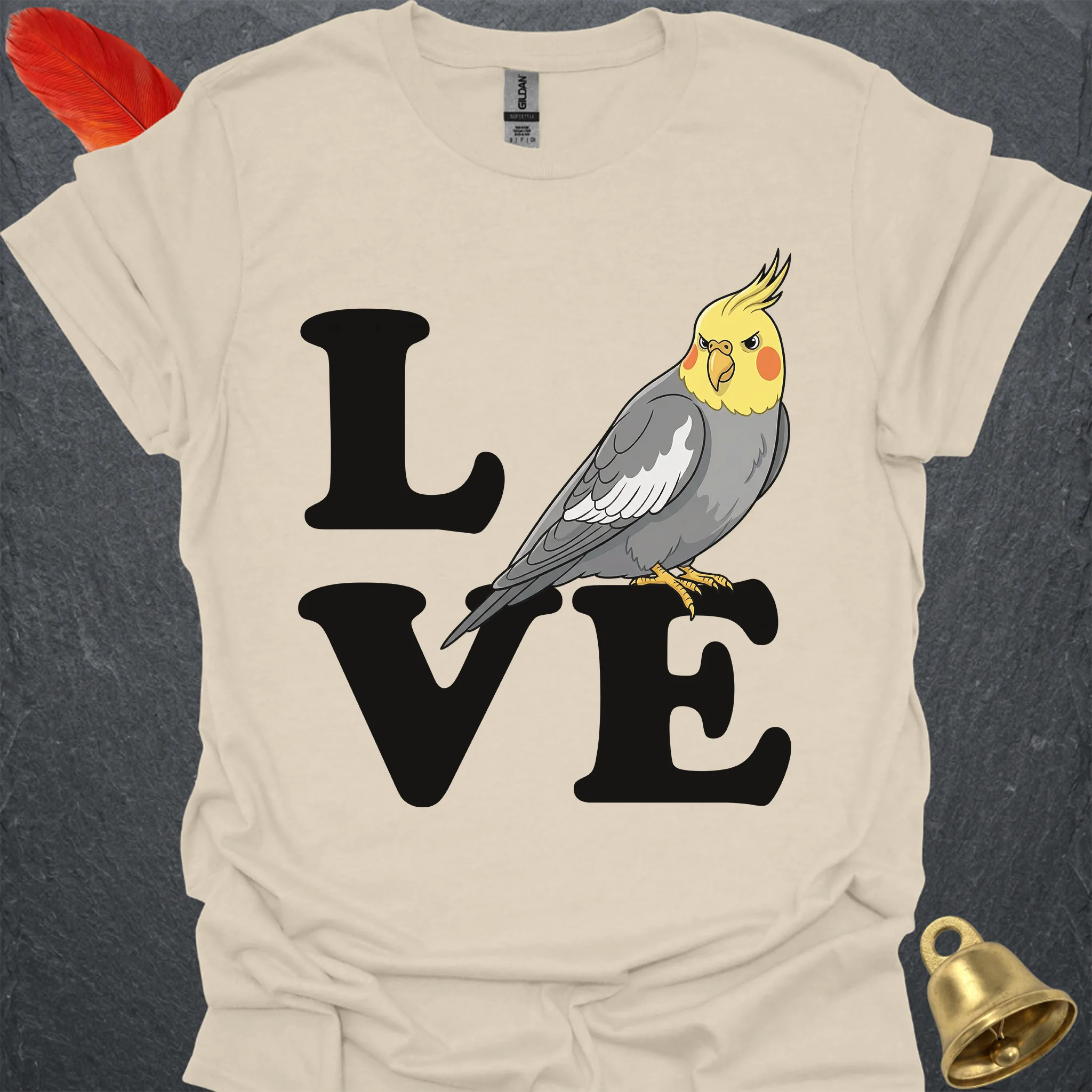 Grey Cockatiel Bird Love T-Shirt