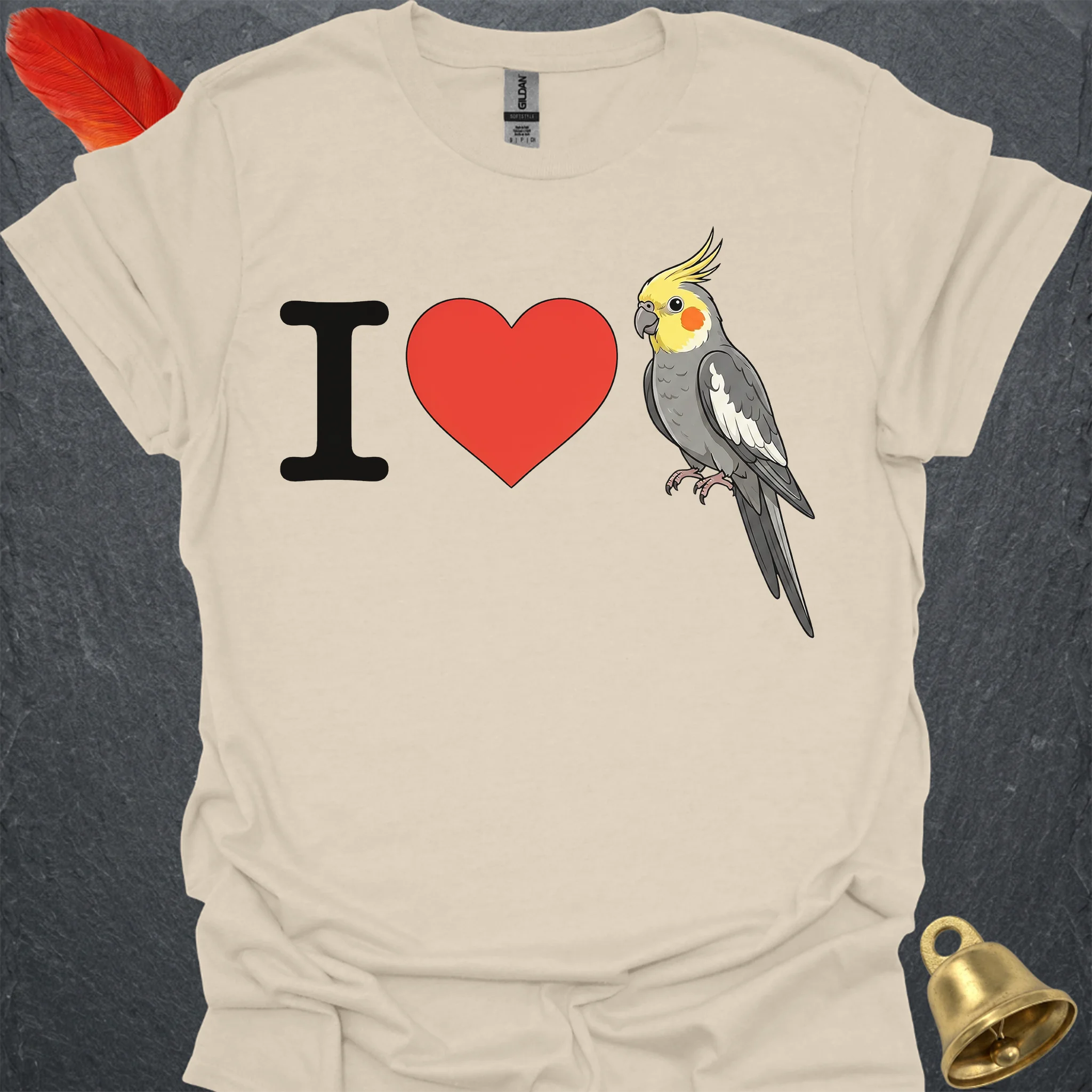 I Love Grey Cockatiel T-Shirt