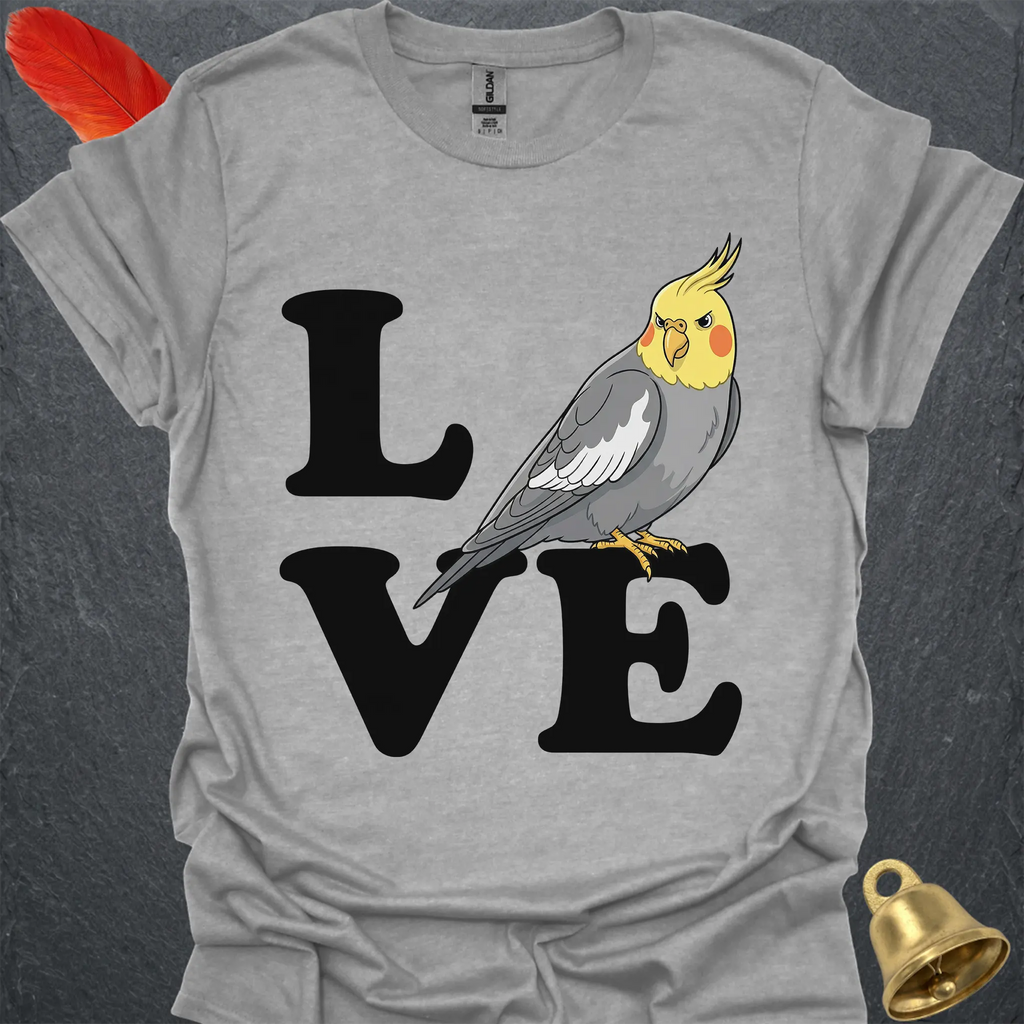 Grey Cockatiel Bird Love T-Shirt