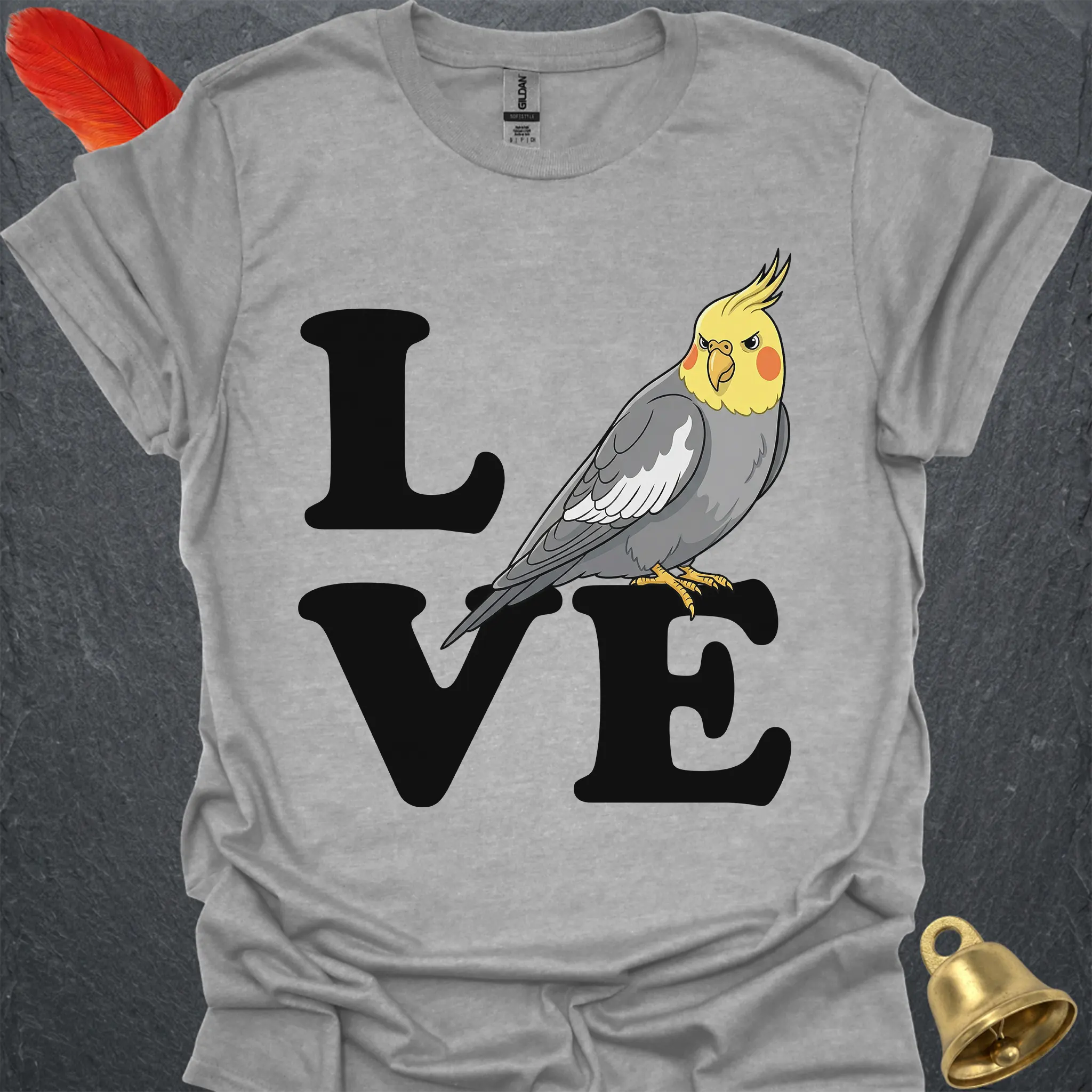 Grey Cockatiel Bird Love T-Shirt