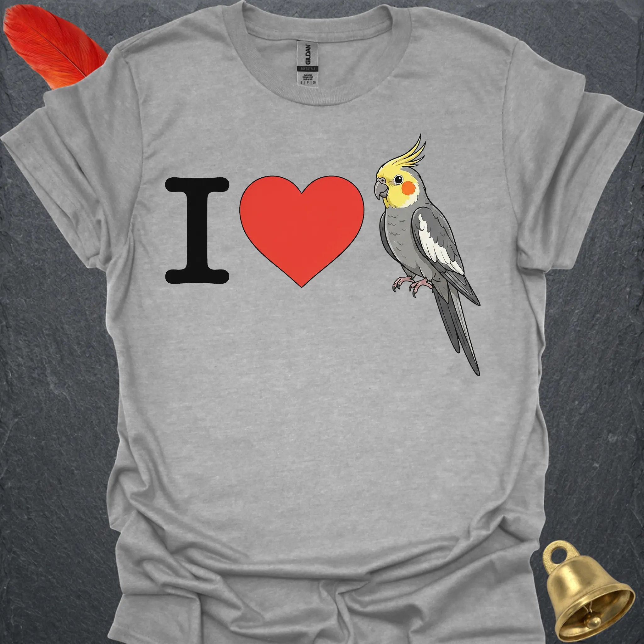 I Love Grey Cockatiel T-Shirt