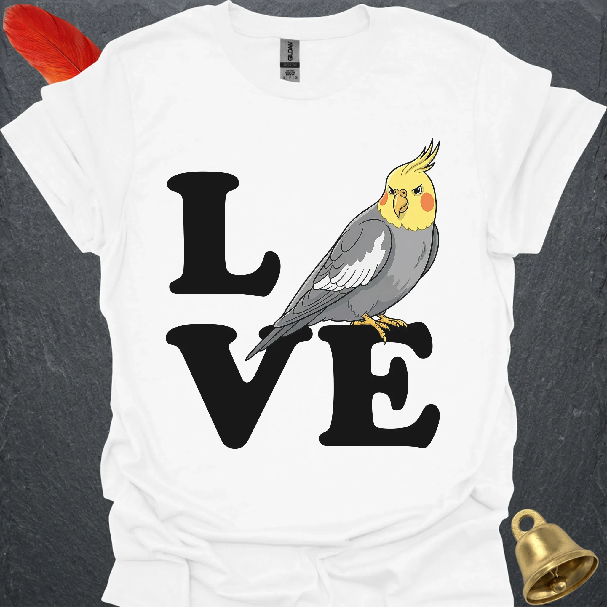 Grey Cockatiel Bird Love T-Shirt