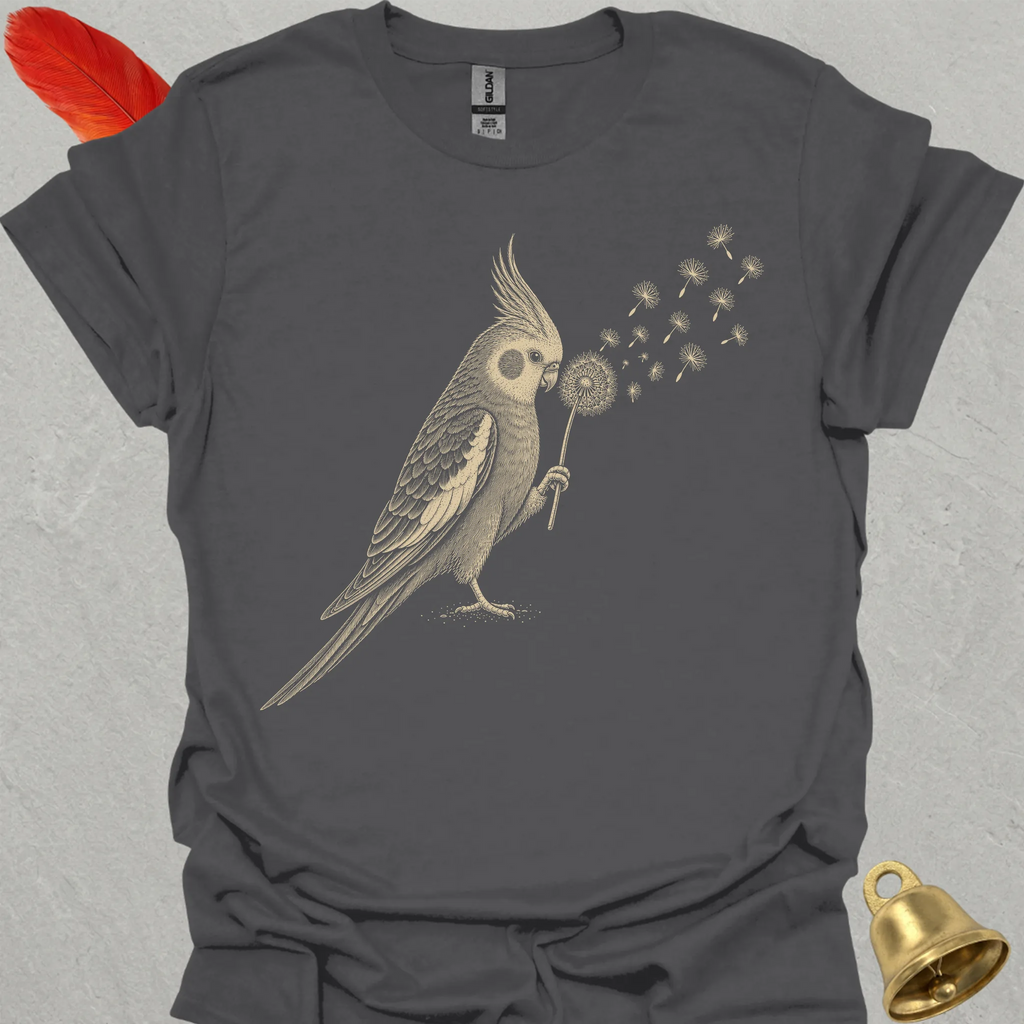 Grey Cockatiel Blowing Wishes T-Shirt
