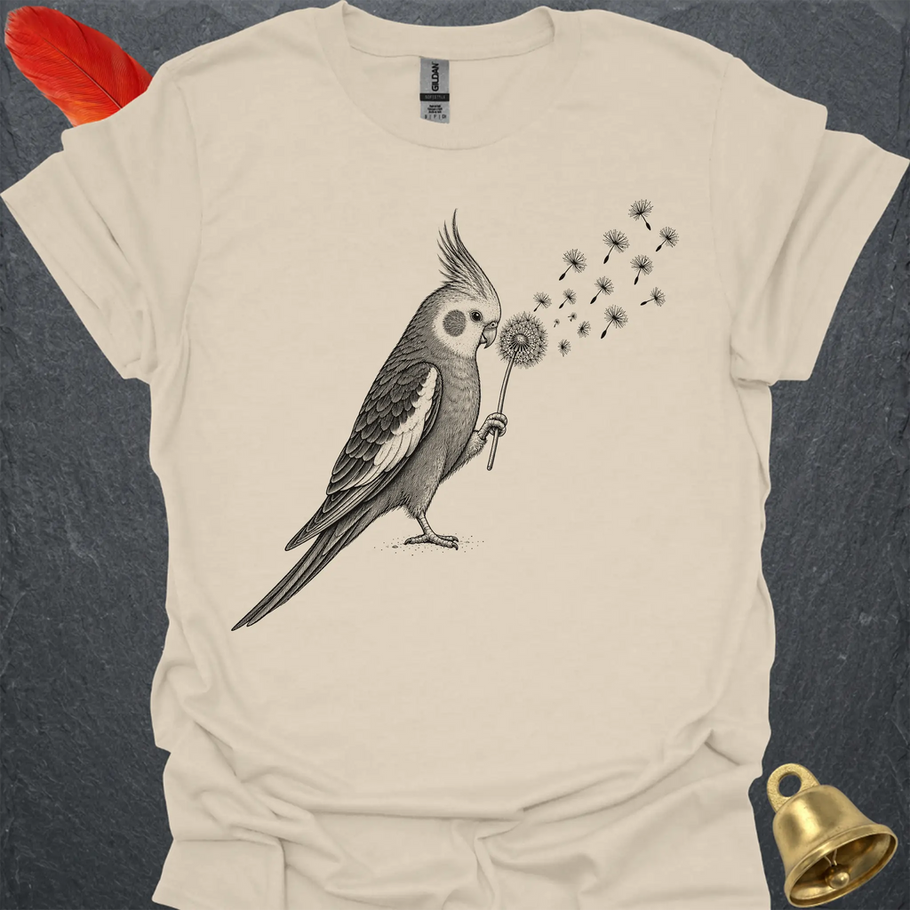 Grey Cockatiel Blowing Wishes T-Shirt