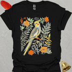 Grey Cockatiel Boho Flower T-Shirt