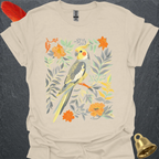 Grey Cockatiel Boho Flower T-Shirt