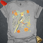 Grey Cockatiel Boho Flower T-Shirt