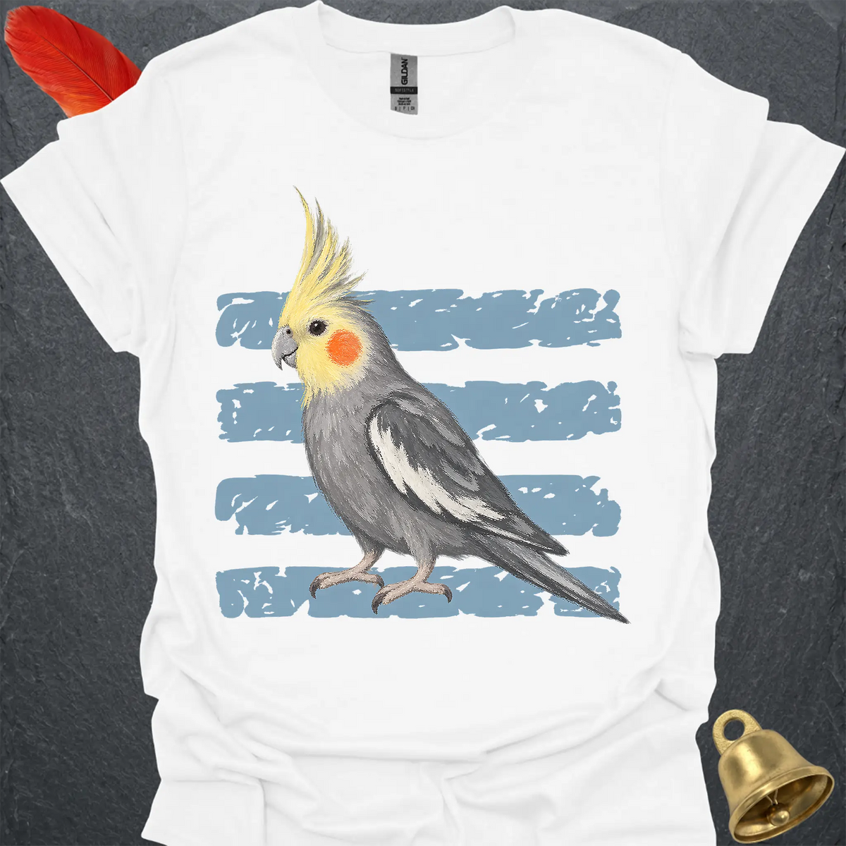 Grey Cockatiel Brush T-Shirt