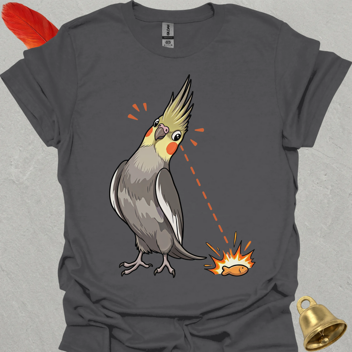 Grey Cockatiel Eye on Prize T-Shirt