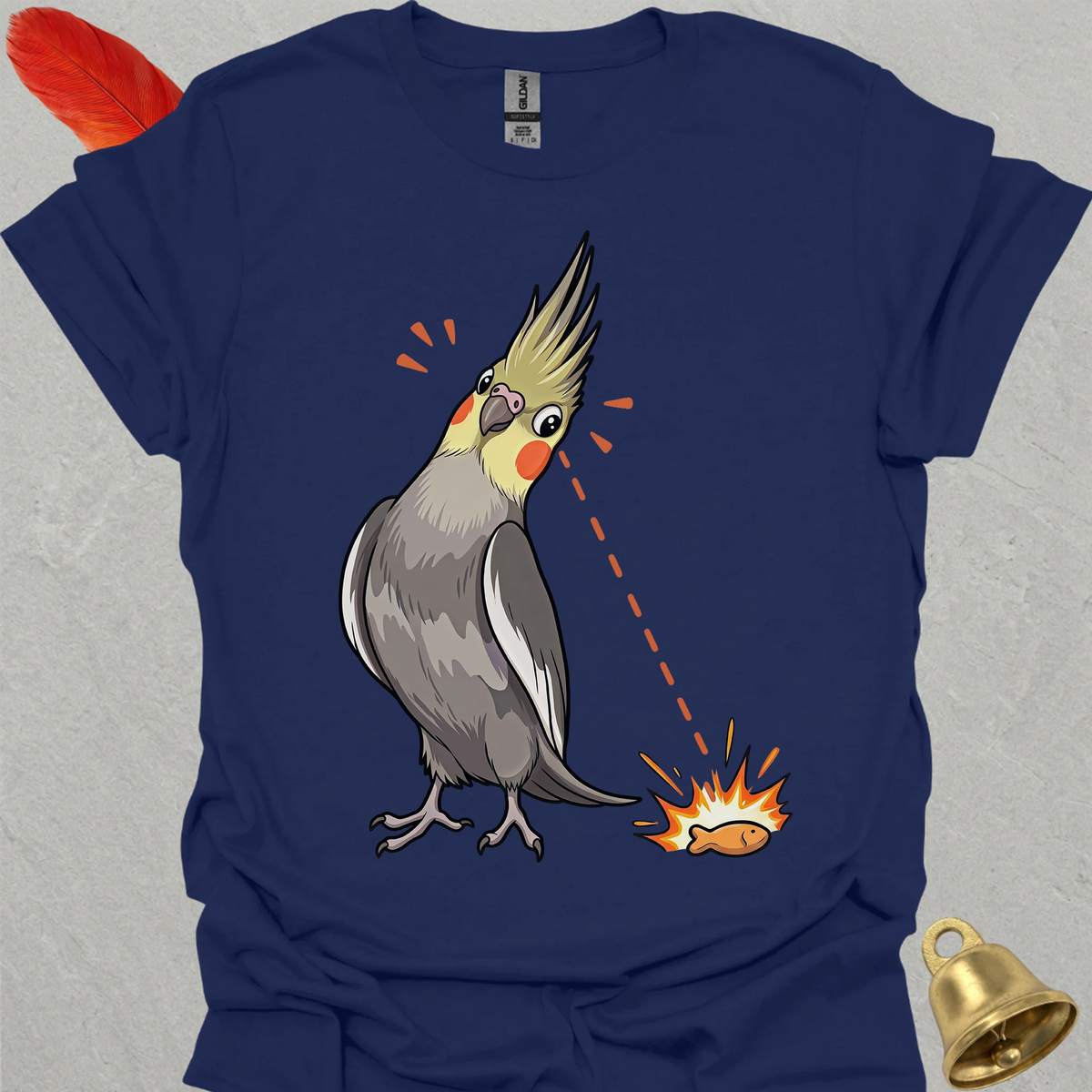 Grey Cockatiel Eye on Prize T-Shirt