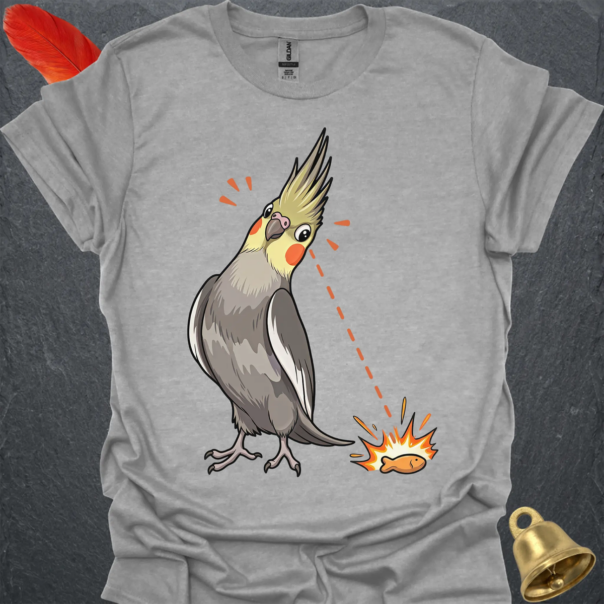 Grey Cockatiel Eye on Prize T-Shirt