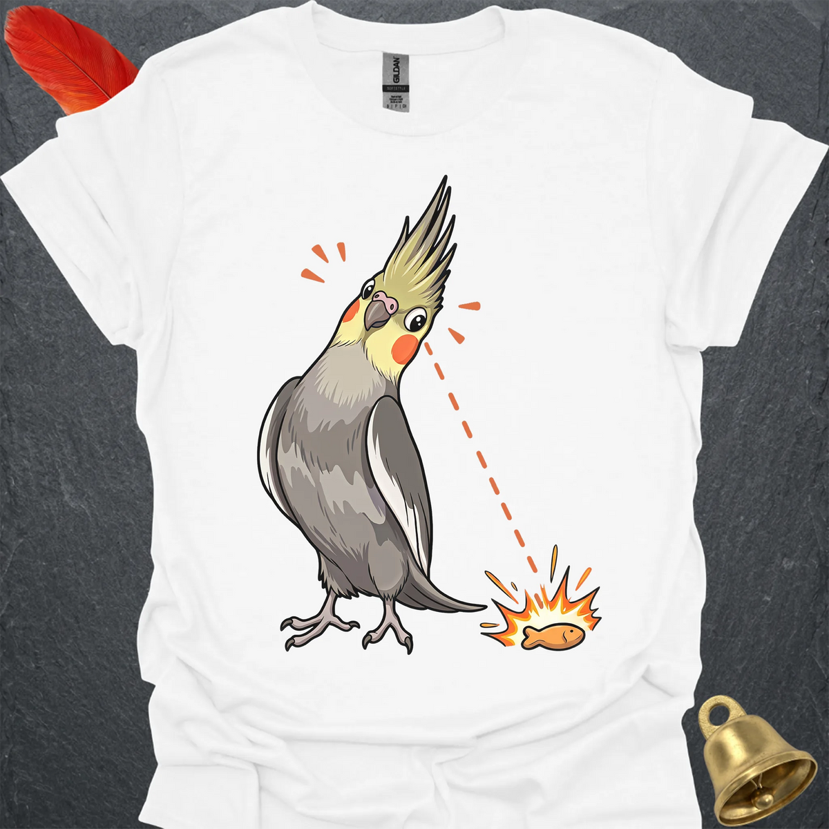 Grey Cockatiel Eye on Prize T-Shirt