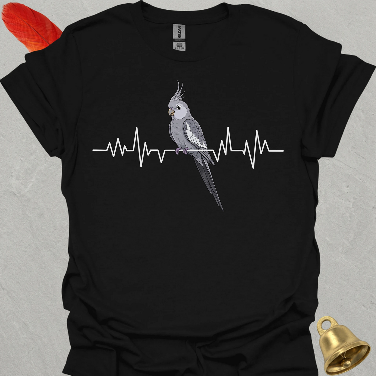 Grey Cockatiel Heartbeat T-Shirt
