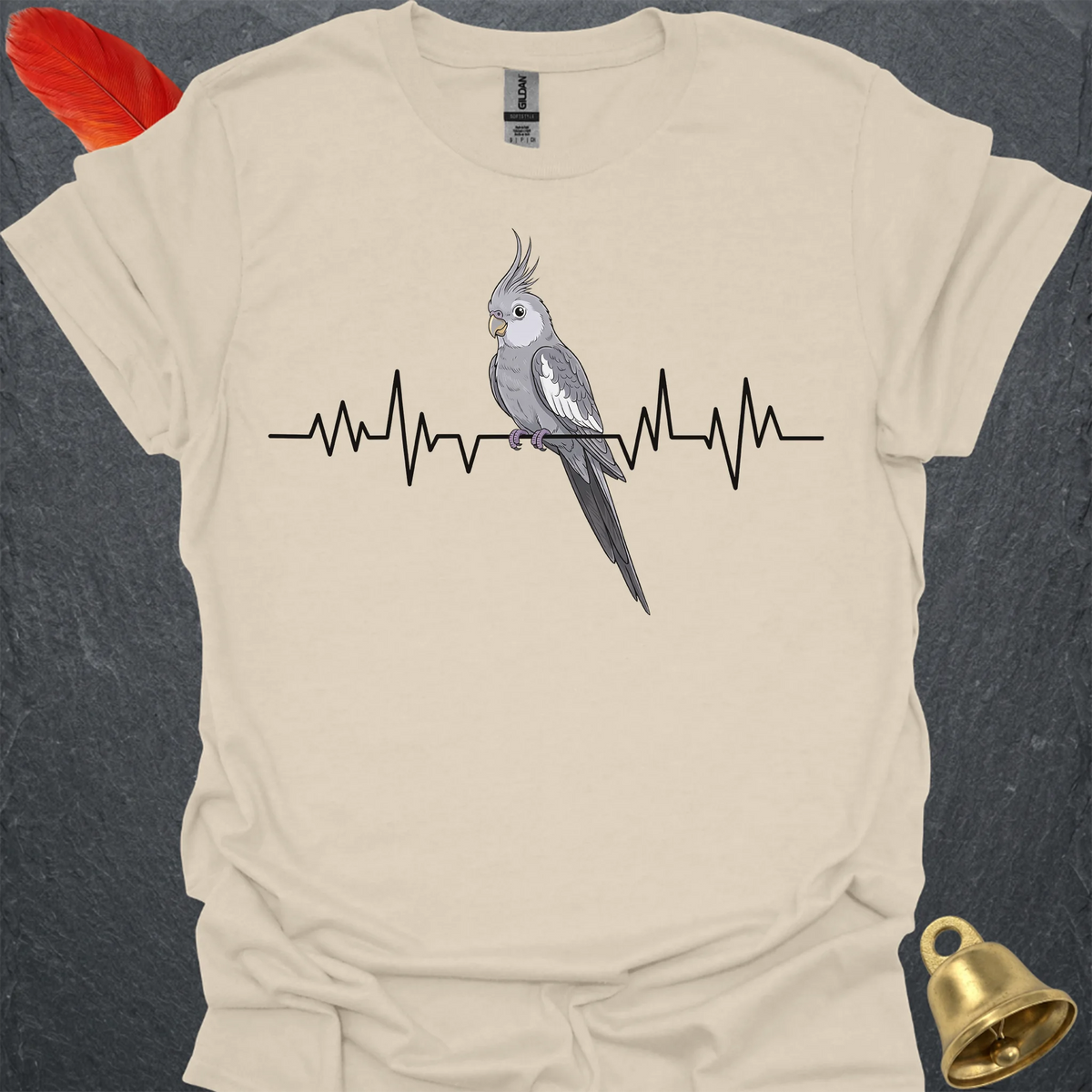 Grey Cockatiel Heartbeat T-Shirt