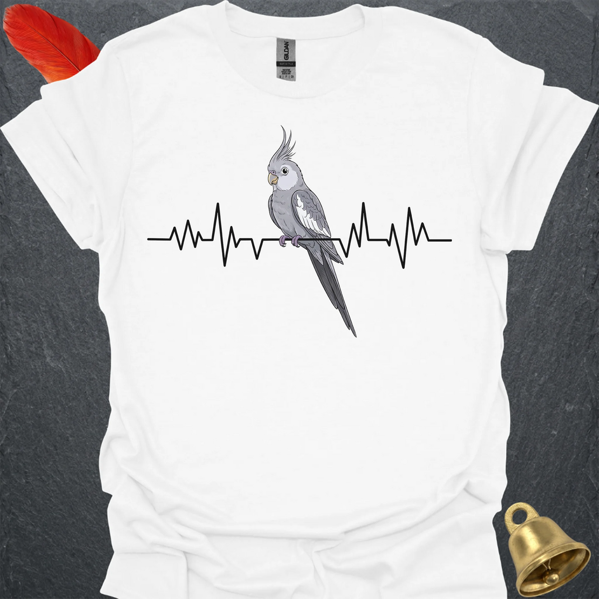 Grey Cockatiel Heartbeat T-Shirt