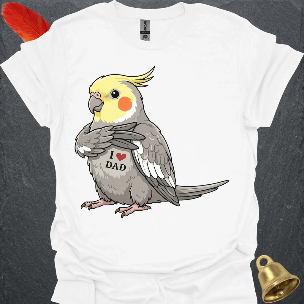 Grey Cockatiel I Love Dad T-Shirt