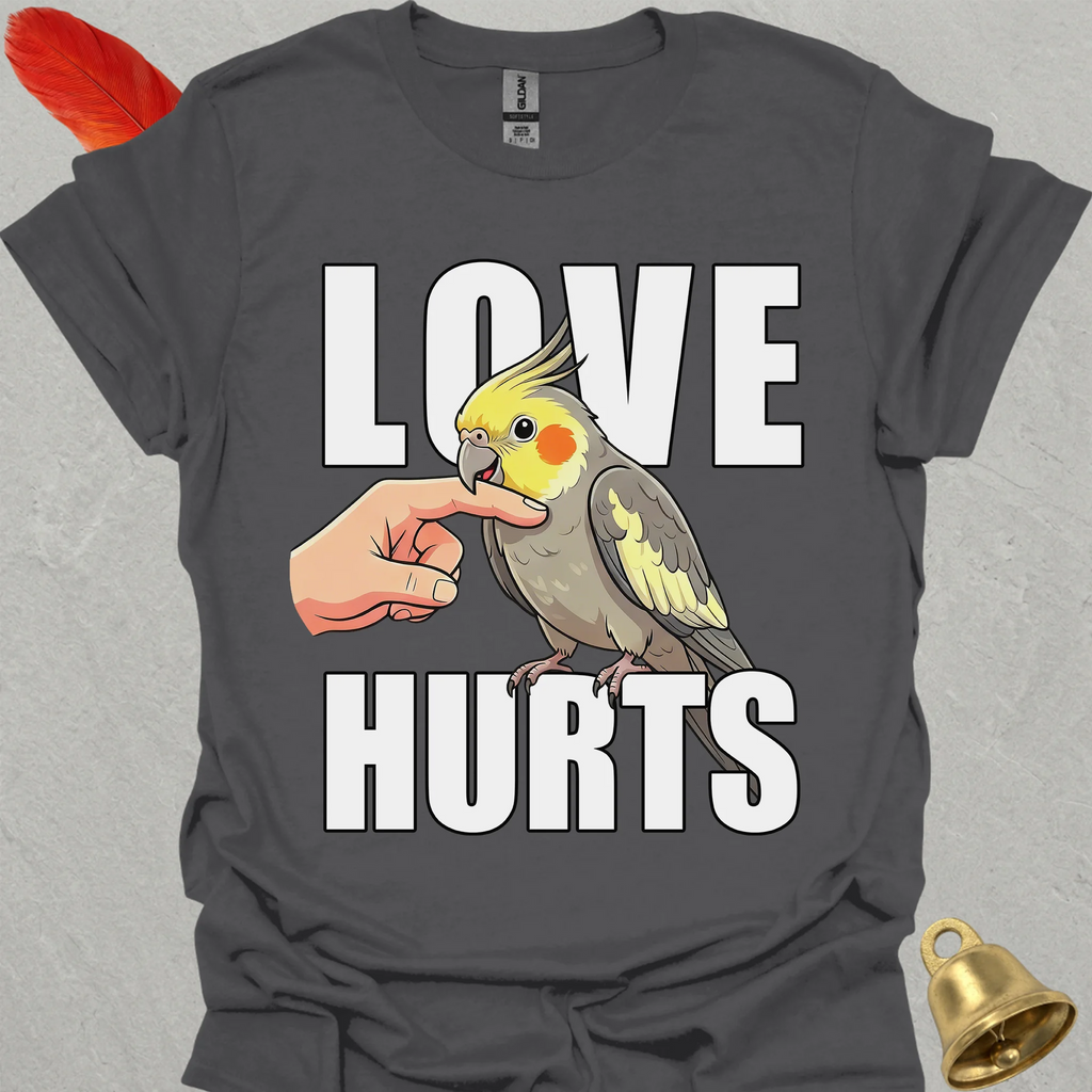 Grey Cockatiel Love Hurts T-Shirt