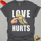 Grey Cockatiel Love Hurts T-Shirt