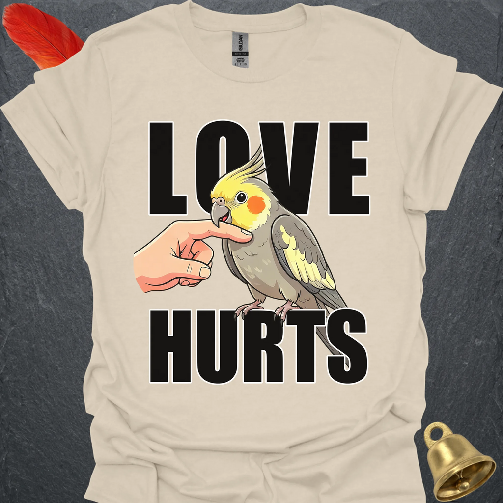 Grey Cockatiel Love Hurts T-Shirt