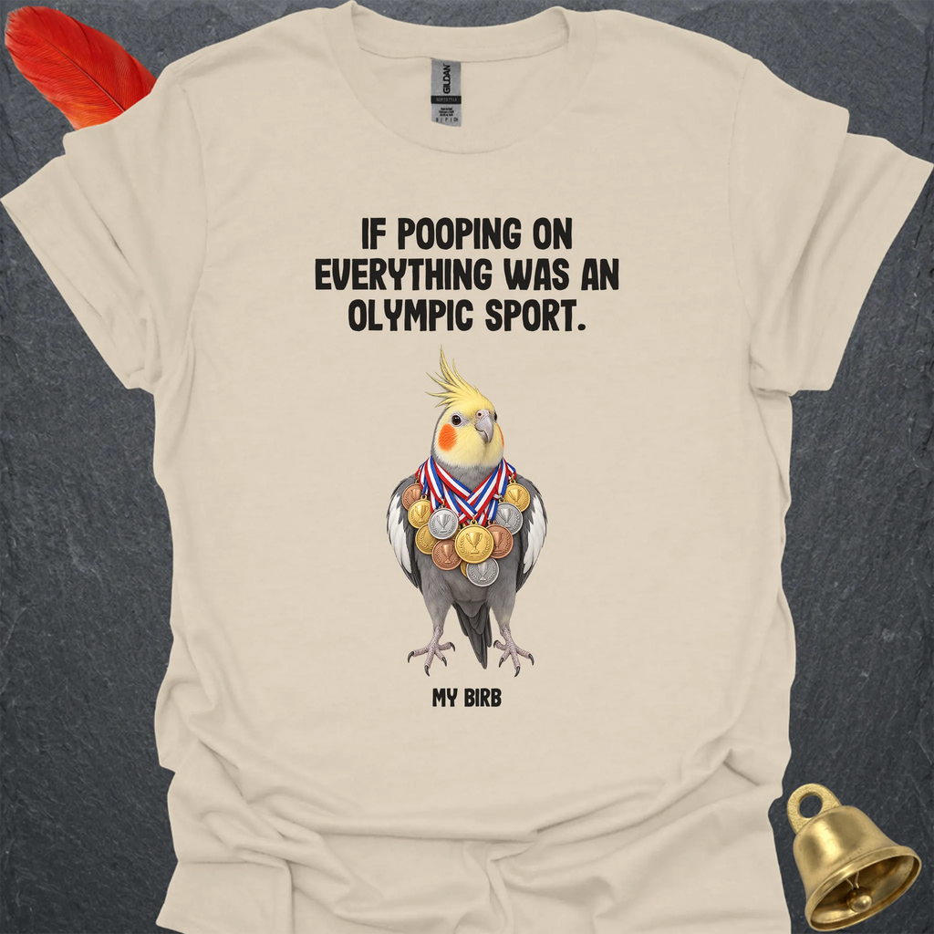 Grey Cockatiel Olympic Pooper T-Shirt