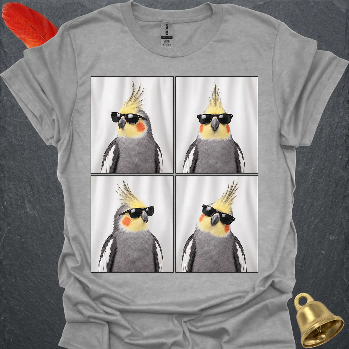 Grey Cockatiel Photobooth T-Shirt