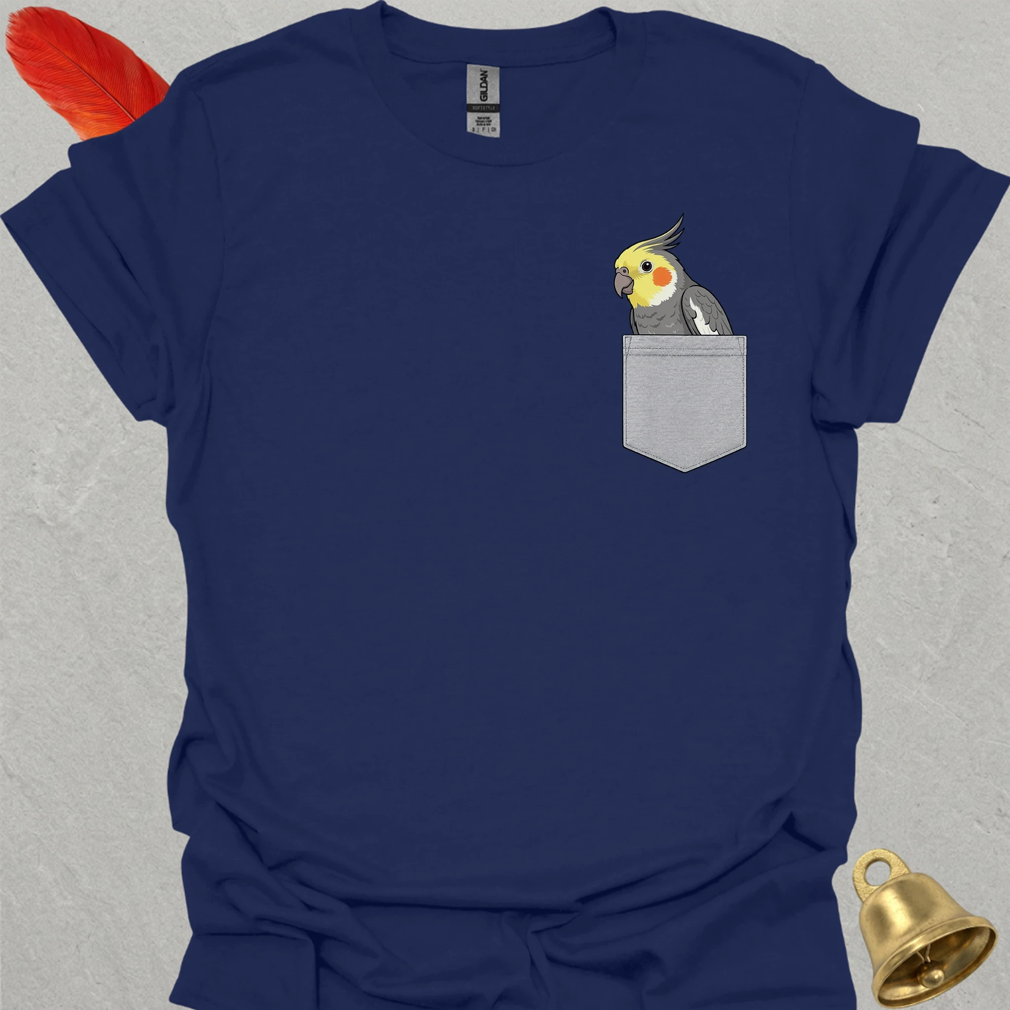 Grey Cockatiel Pocket T-Shirt