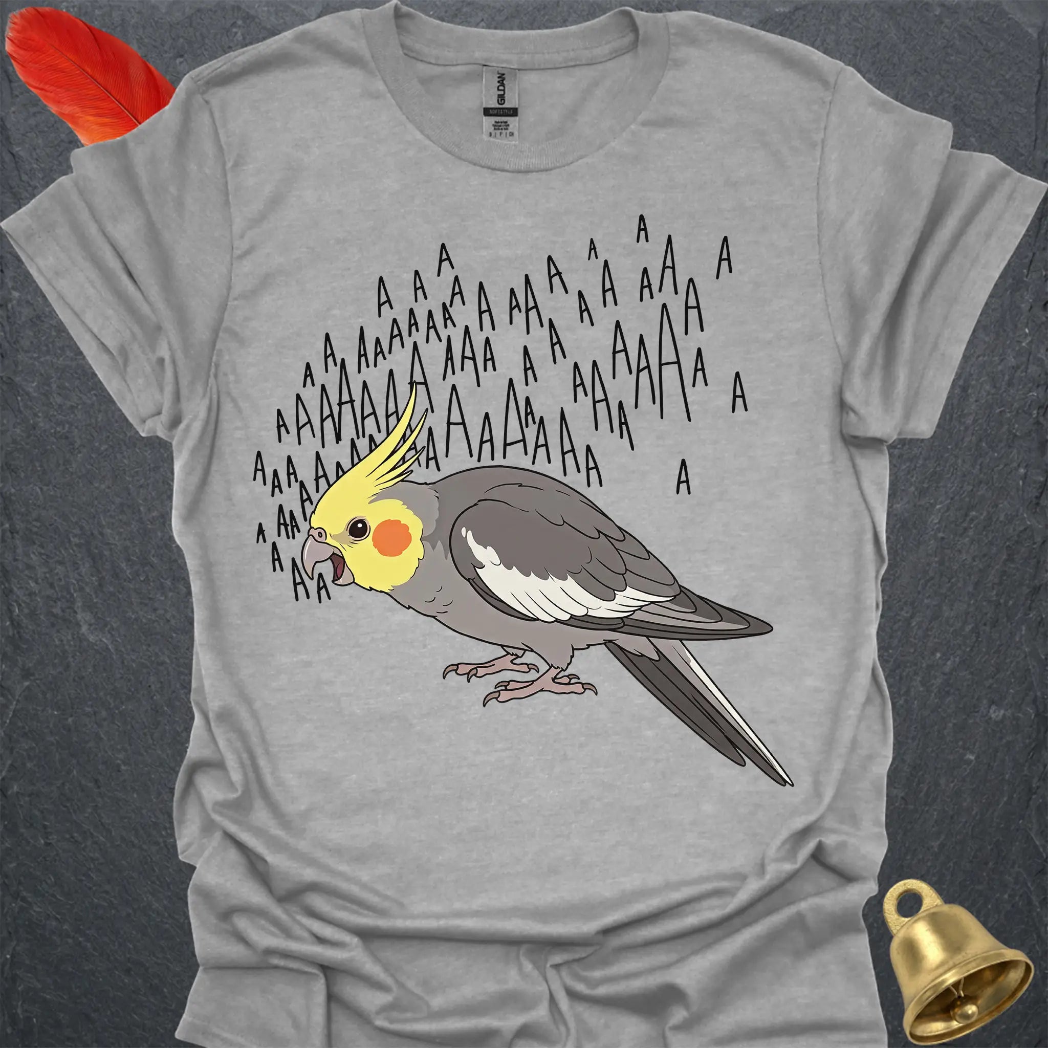 Grey Cockatiel Scream T-Shirt