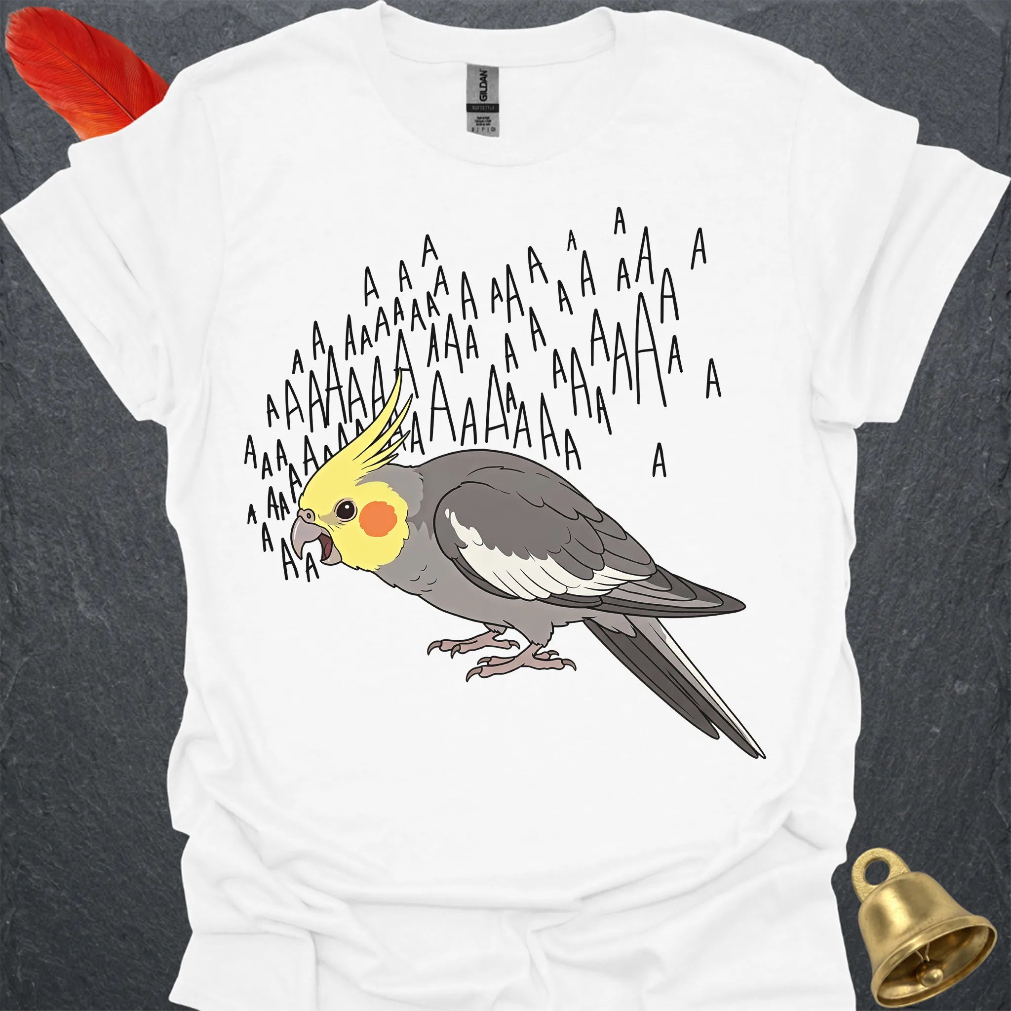 Grey Cockatiel Scream T-Shirt