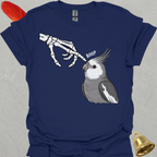 Grey Cockatiel Skeleton Boop T-Shirt