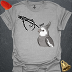 Grey Cockatiel Skeleton Boop T-Shirt
