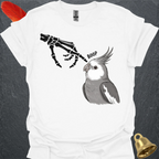 Grey Cockatiel Skeleton Boop T-Shirt