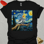 Grey Cockatiel Starry Night T-Shirt