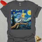 Grey Cockatiel Starry Night T-Shirt